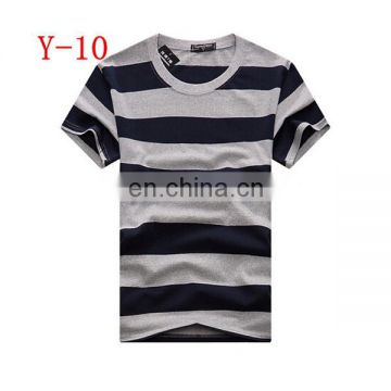 Fashionable men's cotton stripe t shirt for o neck design