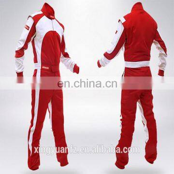 Protective car racing suit in fire resistant motorcycle uniform clothing