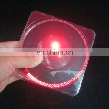 red led round coaster with transparent blister pack