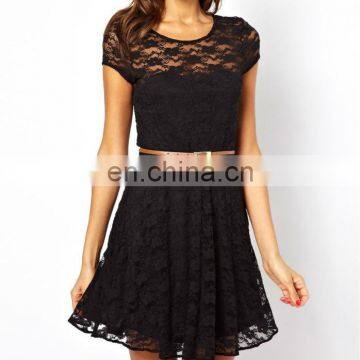 CHEFON Lace skater puffy short dresses