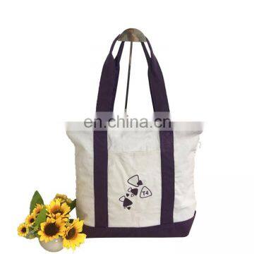 Reusable promotion custom logo carrying canvas cotton bag