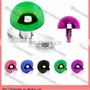 Titanium Anodized 316L Surgical Steel Dome Unique Dermal Anchor Top Piercing