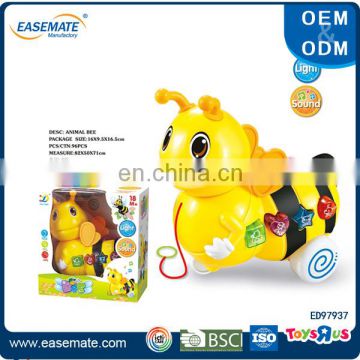 Wholesale cheap plastic pull line toy musical cartoon bee