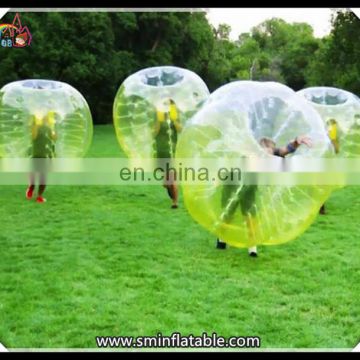 Funny game body inflatable bubble ball, transparent bumper knock ball for sport event