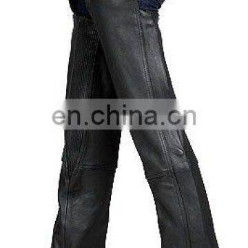 HMB-332A-2 WOMEN LEATHER CHAPS THIGH GATHERED STYLE CHAP BLACK