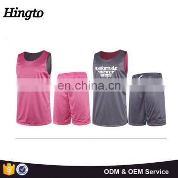 2017 Hot custom logo ,name High Quality reversible basketball jerseys