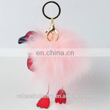 Cute Fluffy Faux Fur 24 Hour Pom Pom Bird Shape Keychain for Girls' Gift Hand Bag Accessories Car Pendant photo-3