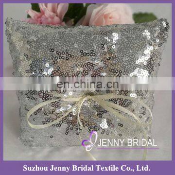 RP02 Cheap Silver Sequin Deorative Wedding Ring Bearer Pillow photo-2