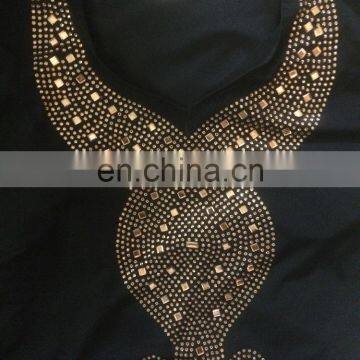Black Color Lycra Burkha With Golden Diamond Stone Work / New Arrival in Islamic Style Abaya (dubai Abaya 2017) photo-2