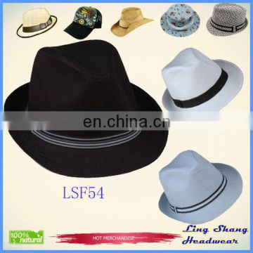 LSF55 Ningbo Lingshang Factory low Price plain color Manufacturers vintage fedora hats