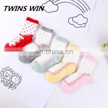 European 2018 new products wholesale children cartoon cute winter warm printed woven cotton knee short sock