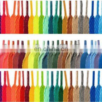 Cheap 100% polyester flat colorful casual shoe lace
