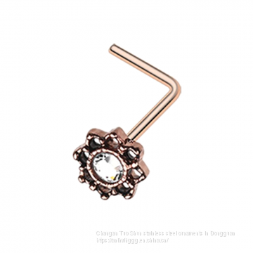 New Hot Money Puncture Stainless Steel Insert Drill Nail, Foreign Trade Jewelry Earrings, Titanium Steel Nose Ring Manufacturer Wholesale photo-2