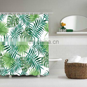 Customized Shower Curtain Waterproof Polyester Fabric Curtain For The Bathroom