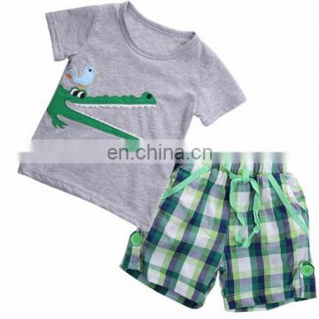 Fashion Kids Boy Clothes Summer Cute Sets Animals Plain Cotton Boy Clothes Outfits