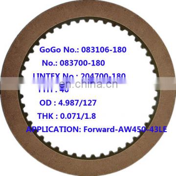 Transmission Friction Plate Kit For TOYOTA/A440F, A442F AW450-43LE gearbox repair clutches 204700-180