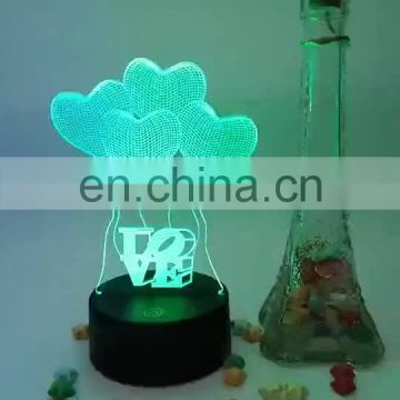 Alien Head 3D Hologram Illusion Unique Lamp Acrylic Night Light With Touch Switch 7 Colors Changing Deco Gift