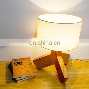 Zhongshan Wholesale Supplier Wooden Table Lamp Fabric Lamp Shade With E27 Buld Design Light photo-5