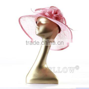 Dispaly hat mannequin gold head model H1074