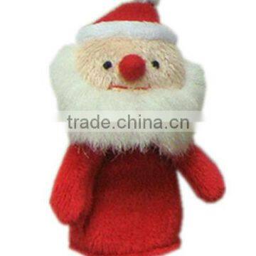 Christmas toy,plush santa claus finger puppet