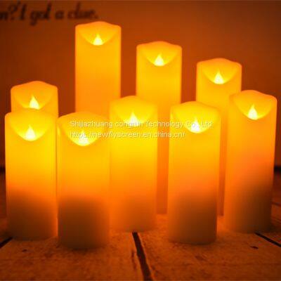 Flameless White Dancing Moving Flame Wick Led Candle With 10- Key Remote Control