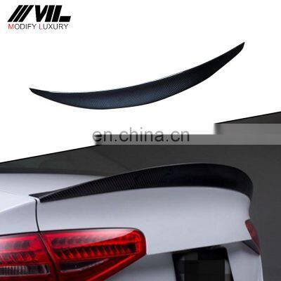 For Audi S4 A4 B8 B8.5 4 door sedan 2009 2012 2016 carbon fiber rear spoiler