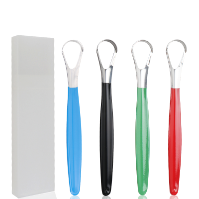 Hot Sell Stainless Steel Tongue Cleaner Scraper with Comfortable Handle for Oral Care