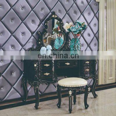 Luxury dresser European style cabinet integrated makeup mirrored dressers vanity table set