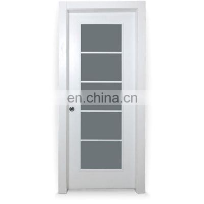 Wood glass door design waterproof bathroom door wpc door