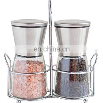 Kitchen Tool Salt and Pepper Grinder Set with Stand