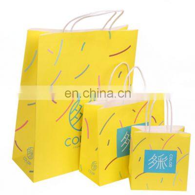 China Gold Supplier Wholesale Customized Shopping Bag Colored Paper Rope Handle Kraft Paper Bag photo-4