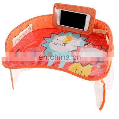 Autoaby Car Baby Safety Seat Tray Table Portable Multifunctional Cartoon Kid Car Seat Chair Toy Food Drink Cellphone Holder photo-3