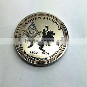 Club silver Challenge coins custom challenge coin lapel pin manufacturers china