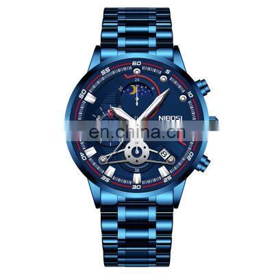 NIBOSI New Mens Watches Fashion Sport Wristwatches for Men Big Dial Top Brand Luxury Waterproof Gold Watch Men Relogio Masculino