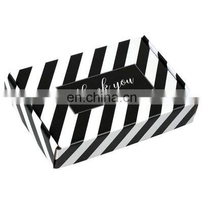 OEM Luxury Custom LOGO Eco Friendly Black White Mailer Boxes Under Wear Night Clothes Packaging Corrugated Shipping Box photo-4