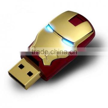 Iron man usb flash drive with LED light