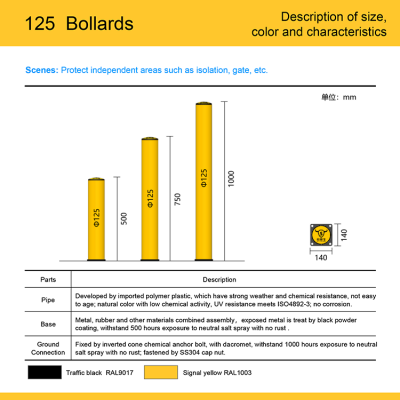 Flexible Bollard Height Bollard Post Safety Bollard Post Yellow Speed Door Protection photo-3