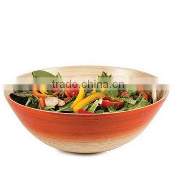 High quality best selling eco friendly OMBRE style spun bamboo Madarin fruit bowl from Viet Nam