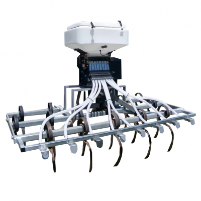 Сеялка для посева скрытно-покровных культур на 8 рядов и объемом 150 л для широковсплошного посева