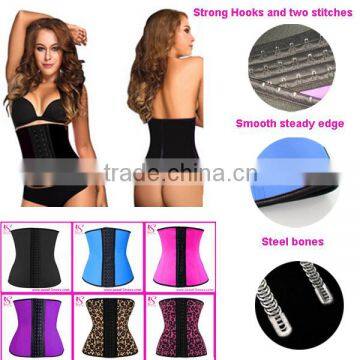 2016 Top Selling Latex Waist Trainer Tummy Slimming Black Rubber Waist Size Waist Training Corsets For Women