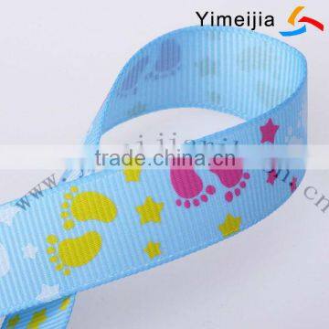 blue base color print grosgrain ribbon