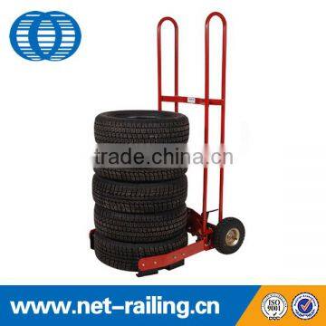 2 wheels hand metal tire trolley