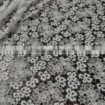 2016 New Design Milk Silk 100% Polyester Chemical Lace Water Soluble Embroidery Lace Textile for Dress photo-5