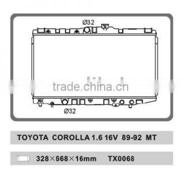 auto radiator for TOYOTA COROLLA 1.6 16V 89-92 MT