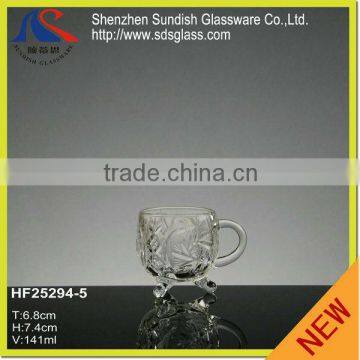 5oz Glass Cup tea cup With Handle HF25294-5