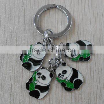 Hot sale lovely panda design enamel metal key trinkets