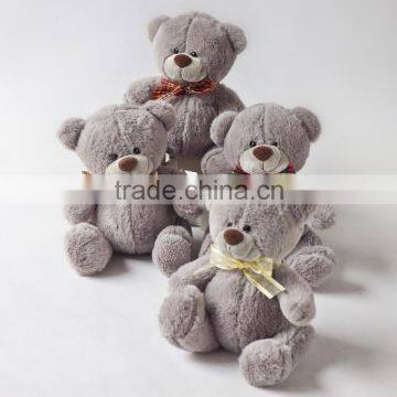 Plush Teddy Light Grey Bear Toy With Fat Belly/ Soft Bear Toy Sitting High 18cm/Soft Stuffed Teddy Bear Light Grey photo-2