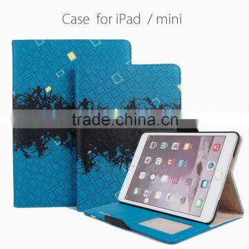 With stand up function and cards slots magnet pu leather case for ipad/mini