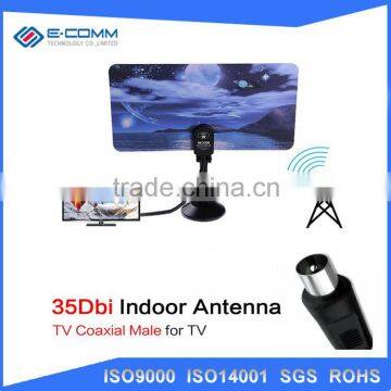 NEW HDTV DTV Box HD VHF UHF Flat Design Ultra Thin Digital Indoor TV Antenna INDOOR