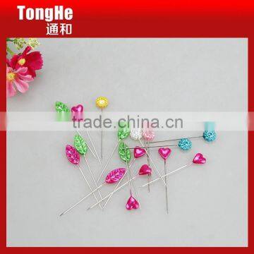 Decorative 55mm Colorful Leaf Shape Pearl Head Pin photo-4